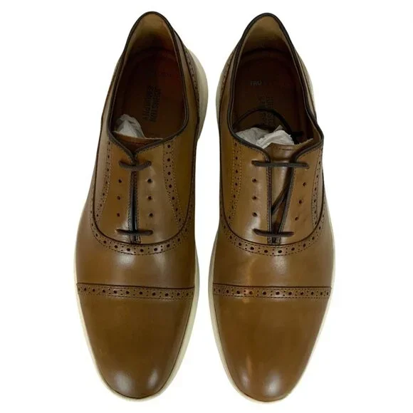 Johnston & Murphy Hennings Cap Toe Oxfords Mens 11M Brown Leather TruFoam Sole - Picture 10 of 11